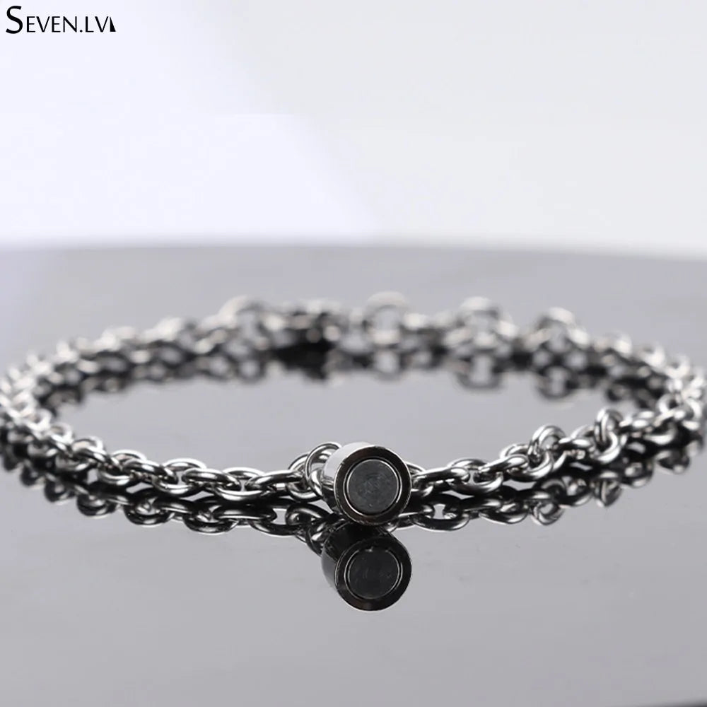 Steel O-Shaped Magnet Bracelet for Couples