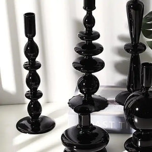 Ebony Glass Candlestick