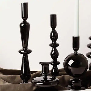 Ebony Glass Candlestick