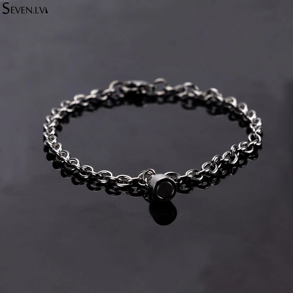 Steel O-Shaped Magnet Bracelet for Couples